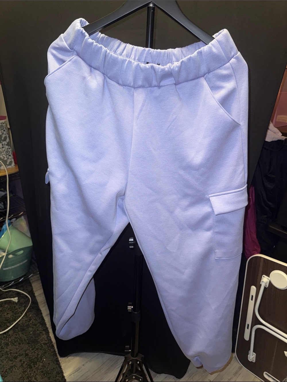 Express Womens Lavender Cargo Joggers